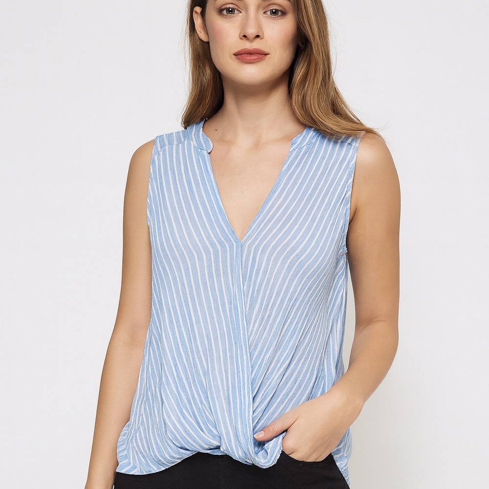 Guess Blue Striped Sleeveless Top